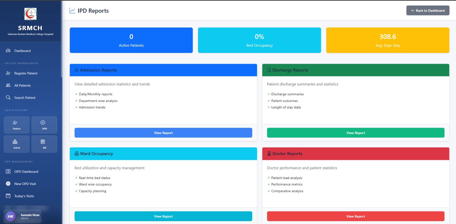 HMIS project billing screen